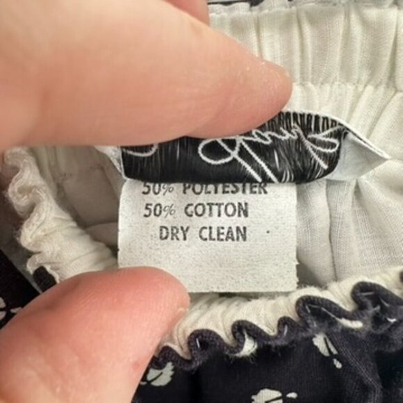 Vintage 70s Black and White‎ Checkered Hankerchief Elastic Waist Belted Size S/M - Picture 5 of 6